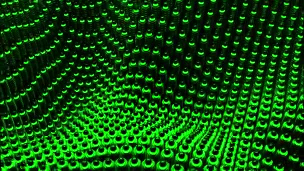 Αφηρημένα ψηφιακά κύματα σωματιδίων σε μαύρο φόντο, αδιάλειπτη βρόχο. Σχέδιο. Οπτικοποίηση της ψηφιακής μεταφοράς δεδομένων στο υπερδιάστημα. — Αρχείο Βίντεο