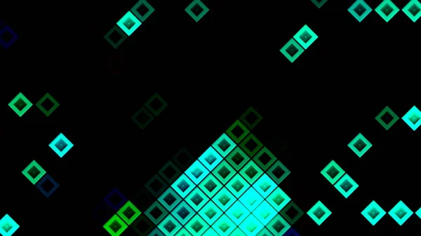 多色の小さなボックスキューブランダム幾何学的背景。動きだ。要旨正方形のピクセルモザイクイラスト,シームレスなループ. — ストック写真