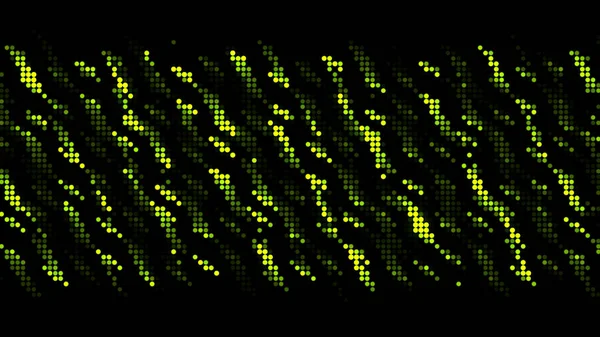 Groene knipperende diagonale zigzaggen die naar beneden lopen op een zwarte achtergrond, naadloze lus. Beweging. Groene zure regen concept. — Stockfoto