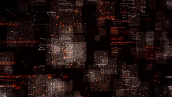 Programación abstracta futurista código digital rojo, bucle sin fisuras. Animación. Tecnología científica y red de datos Animación 3D. — Foto de Stock