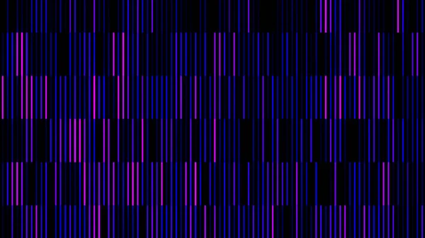 Strisce verticali multicolori viola e rosa lampeggianti su uno sfondo nero, anello senza cuciture. Mozione. Brevi segmenti riflettenti stretti in vetro. — Foto Stock