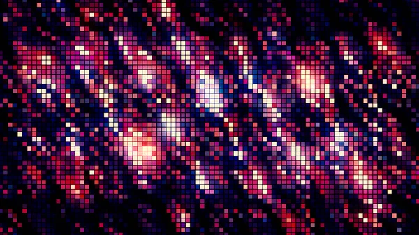 Sfondo pixelato astratto chiaro con piccole particelle rosse lampeggianti, loop senza soluzione di continuità. Mozione. Modello retrò con colorate macchie di mosaico. — Foto Stock
