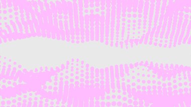 Renkli noktalar beyaz arkaplanda dalgalar halinde hareket eder. Tasarım. Uzayda hareket eden üç boyutlu dalgalar. Noktaların akışından hareket eden dalgalarla canlandırma