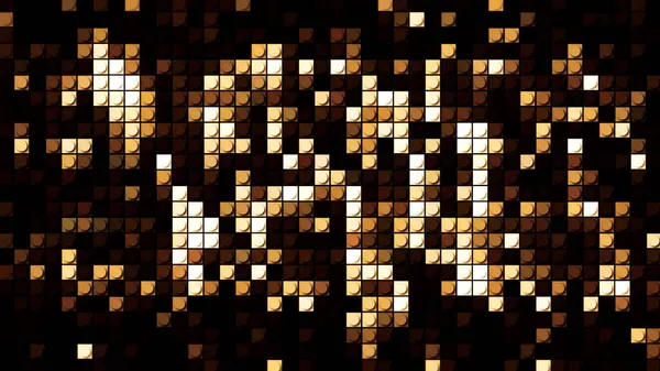 Twinkling Hi Tech χρυσά τετράγωνα σωματίδια σε μαύρο φόντο, αδιάλειπτη βρόχο. Κίνηση. Φωτισμός σκηνής, έννοια της μουσικής συναυλίας. — Φωτογραφία Αρχείου