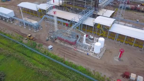 Flujo de trabajo. Clip. Drone vista de una fábrica de producción pesada — Vídeos de Stock