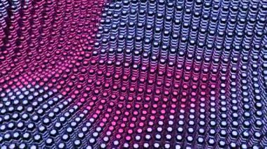 Noktalardan hareket eden dalgalarla birlikte sanal yüzey. Tasarım. Yüzeydeki üç boyutlu dalga titreşimleri çok renkli noktalar ve noktalar. Yüzeyde hareket eden renkli noktalar