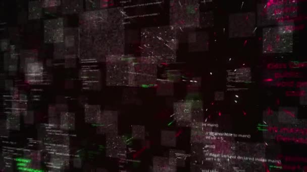 Futurista interfaz gráfica de alta tecnología de un programa de ordenador, bucle sin fisuras. Animación. Pantalla digital con el ciberespacio sin fin y datos cifrados. — Vídeo de stock