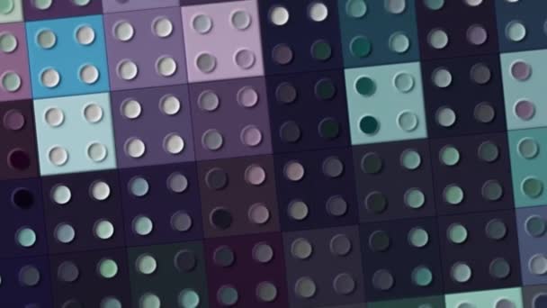 Vintage μοτίβο παιχνιδιού ντόμινο με περιστρεφόμενη επιφάνεια πλακιδίων με τέσσερις κύκλους. Κίνηση. Παλιομοδίτικο παιχνίδι με πολλά μπλοκ. — Αρχείο Βίντεο