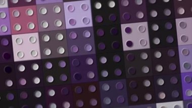 Dört simetrik daireli mor ve pembe kareler. Hareket. Yanıp sönen ışıkları olan Domino taşları.