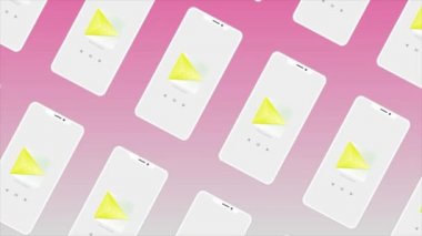 Yeni bir akıllı telefon uygulamasının soyut süreci. Hareket. Tasarım ve dijital teknolojiler kavramı.