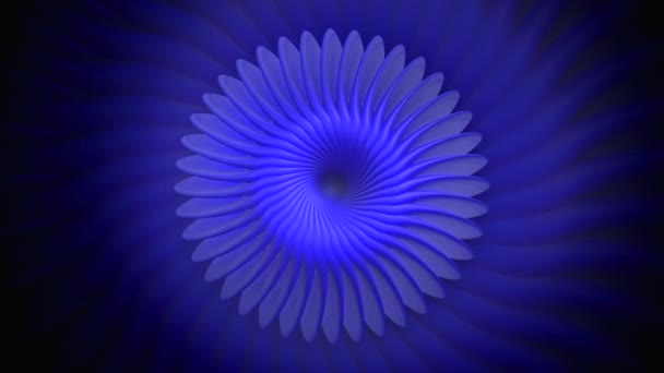 Außerirdische lila Form einer Blume mit wechselnden Blütenblättern, nahtlose Schlaufe. Bewegung. Alien blühende symmetrische Blume. — Stockvideo