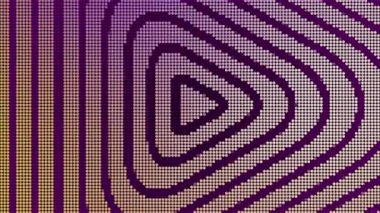 Elektronik okun döngü hareketinin animasyonu. Hareket. Oyuncunun üçgen oku merkeze doğru azalır. Elektronik alandaki tekrarlayan ok kümesi azalıyor
