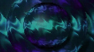 Yüzeydeki su altı ışınlarının hareketinin animasyonu. Hareket. Suyun altında daireler çizerek hareket eden dalgalı ışınların güzel renkli animasyonu. Alttaki sualtı dalgalı ışınlarının pikselsel görüntüsü