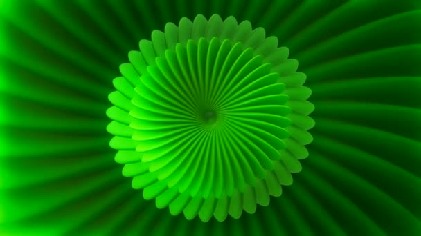 Modèle de boucle sans couture avec la forme circulaire ressemblant à un bourgeon de fleur ouvert. Motion. Transformer les pétales d'une plante abstraite, boucle sans couture. — Video