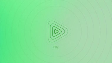 Soyutlamada simgeyi çal. Hareket. Arka plan üçgen çizgilerinin çalma düğmesini oluşturduğu ve her çeşit yeşil dairenin ayrıldığı yerdir..