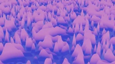 Şekil değiştiren yüzeyde soyut titreşimli yumuşak pembe mat dalgaları. Tasarım. Arazi ya da 3D gürültülü arazi gibi soyut geometrik yüzey.