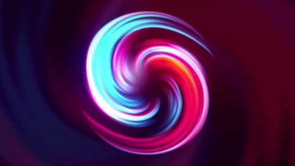 Bewegte Spirale in Kugelform auf dunklem Hintergrund. Bewegung. Zauberkugel mit rotierender bunter Spirale. Helle Kugel mit beweglicher Unendlichkeitsspirale — Stockvideo