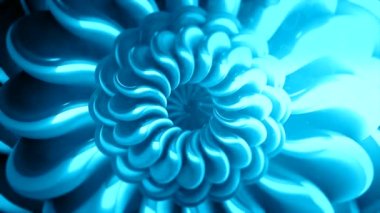 Geçmişi. Hareket. Mavi ve turuncu renkli menekşeler şeklinde bükülmüş bir spiral küçükten büyüğe döner..