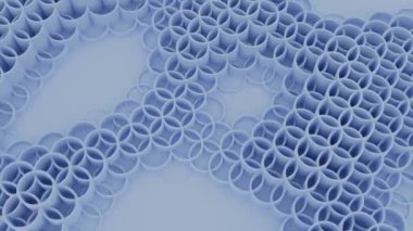 Hareket eden baloncuk halkalarının arka planı. Tasarım. Yüzeyde hareket halkaları var. Birçok kabarcık benzeri halka izole edilmiş yüzeyde hareket eder