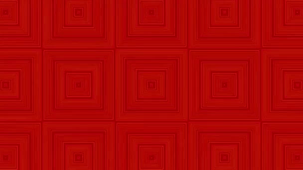 Red geometric shapes. Design. Red squares and circles made in an abstract style move and change size — Stock Video