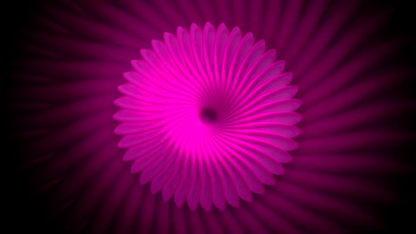 Riprese astratte. Mozione. La spirale verde e rosa brillante non è nella forma luminosa di un fiore, si muove e brilla — Video Stock