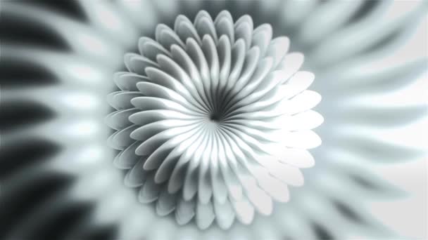 Motif hypnotique en forme de fleur en mouvement. Motion. Belle animation hypnotique de motif pulsant et rotatif. Modèle de déplacement rond en forme de fleur d'aster — Video