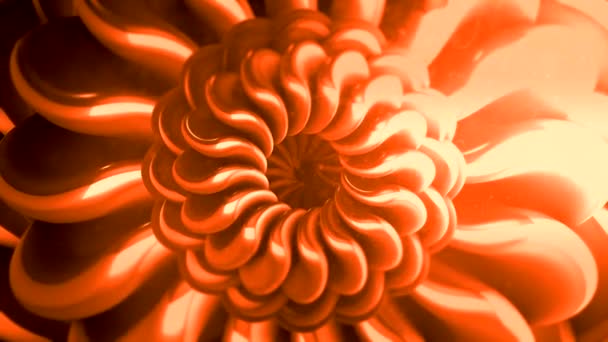 Hintergrund. Bewegung. Eine gedrehte Spirale in Form von Veilchen blauer und orangefarbener Farbe dreht sich von klein nach groß. — Stockvideo