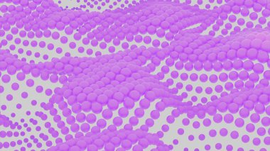 Renkli toplar dalgalar halinde hareket eder. Tasarım. Uçan top dalgalarıyla oyun arkaplanı. Toplar beyaz arkaplanda dalgalar halinde hareket eder