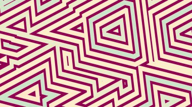 Modelsel labirent tarzında bir model. Tasarım. Labirent elementleriyle dönen süs. Beyaz arkaplanda Geometrik çokçizgi süsü