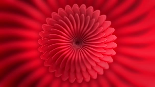 Spirale rouge abstraite. Arrière-plan. Fond lumineux avec des cercles rouges avec des coins qui descendent et remontent — Video