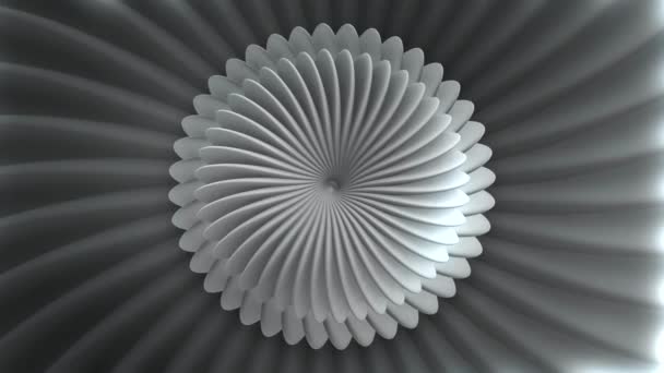 Une spirale grise. Motion. Cercles gris avec des bords pointus en forme de spirale dans le style abstrait. — Video