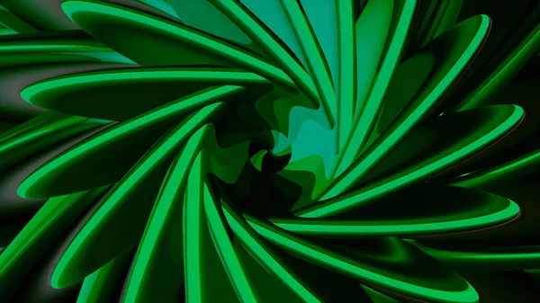 Abstraction. Motion .The bright green spring expands and creates a tunnel like a kaleidoscope — Stock Photo, Image