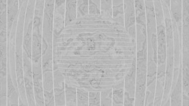 Siyah ve beyaz Dünya soyut animasyonları. Tasarım. Çizgili arka planda beyaz bir küre. Felaketlerin görselleştirilmesi, kusursuz bir döngü..