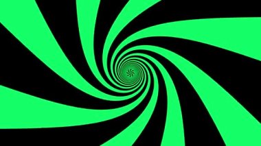 Psikedelik çizgilerin sarmal bir şekilde bükülmesinin görsel illüzyon sanat animasyonu. Tasarım. Hipnoza giriş kavramı.