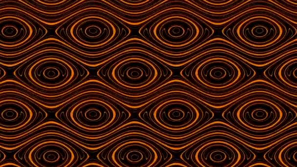 Hintergrund. Design. Der grüne und orangefarbene Hintergrund, auf dem die Kreise beleuchtet sind, verbreitert und verengt sich und erzeugt einen Kaleidoskopeffekt. — Stockvideo