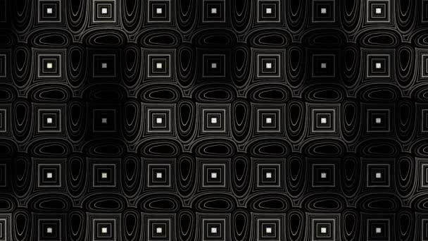 Black and white background.Design.Geometric figures in abstraction create various patterns sparkling and shimmering with a bright white color. — Stock Video