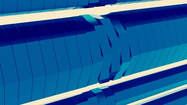 Кольорові сині обертові стовпи створюють візуальний спіральний ефект. Дизайн. Світловідбиваючі колони, утворені обертовими плитками на білому тлі . — стокове фото
