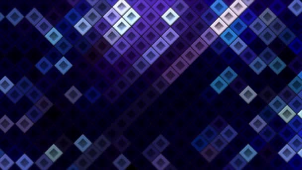 Abstract diagonal square mosaic pattern background, seamless loop motion graphics. Motion. Flickering tile silhouettes. — Stockvideo