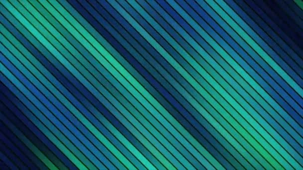 Kleurrijke knipperende neon lijnen in vele diagonale rijen, vloeiende snelle digitale achtergrond, naadloze lus. Beweging. Parallelle lichtstralen die eindeloos bewegen. — Stockvideo