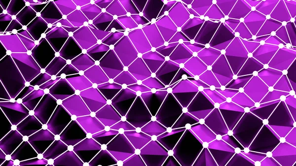 Πλεξιγκλάς αφηρημένων γεωμετρικών γραμμών με κινούμενα τρίγωνα και τελείες. Σχέδιο. Ψηφιακή κυμάτωση και κινούμενη συνδεδεμένη υφή, αδιάλειπτη θηλιά. — Φωτογραφία Αρχείου