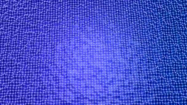 Blauwe abstractie. Ontwerpster. Het blauwe plaatje glinstert en beweegt als golven in 3D formaat. — Stockvideo