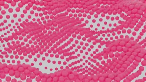 Mosaic surface with wave movements. Design. Surface of dots moves in waves. 3D surface oscillates in waves in space — Stock Video