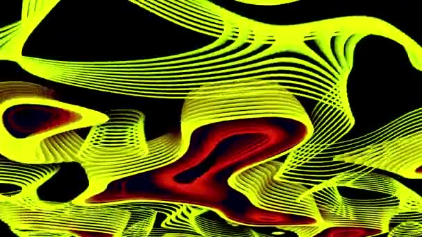 Futuristische animatie met topografische lijnen. Ontwerp. Holografische vlekken van lijnen in cyberspace. Lijnen en vlekken bewegen op de topografische kaart van de computer — Stockvideo
