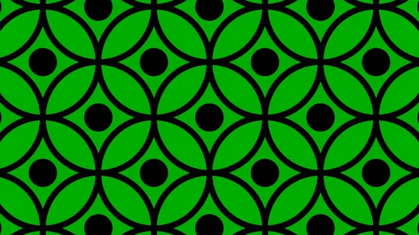 Astratto sfondo caleidoscopico geometrico verde e nero. Progettazione. Illusione ottica luminosa psichedelica con ovali e cerchi trasformanti. — Foto Stock