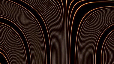 Bilgisayar alanında eğri çizgiler bozulur. Tasarım. Neon kıvrımlı çizgiler ekran arızasının etkisiyle bozulur. Siyah arkaplan üzerindeki çizgilerin ekranında doğrusal hata efekti