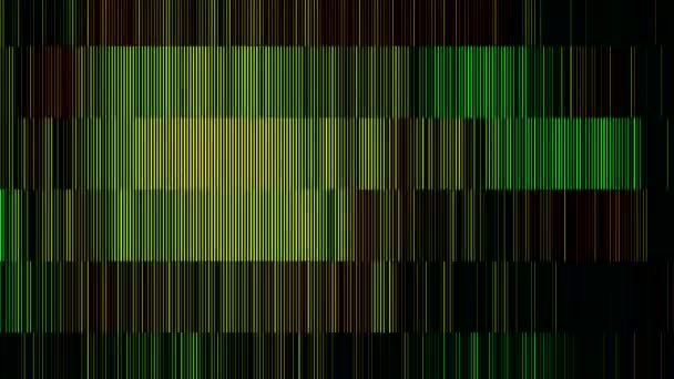 줄 무늬가 여러 가지 색깔로 되어 있다. 움직임. 컴퓨터 코드는 줄무늬의 수직선으로 변환되었습니다. 줄무늬가 있는 여러 개의 수직선 — 비디오