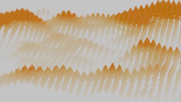 Die Bewegung bunter Teilchen auf weißem Hintergrund. Design. Wellenförmige Textur, die die Illusion von sich bewegenden Hügeln und Bergen schafft, nahtlose Schleife. — Stockvideo