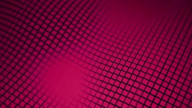 Hareket eden geometrik şekilli hareket arkaplanı. Tasarım. Pembe desen, düz karelerin hareket eden sıraları ışık parlaması, pürüzsüz döngü.