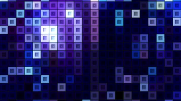 Moving mosaic squares with colored lines. Motion. Bright moving lines on colored squares. Mosaic background of squares in retro style game — Video Stock