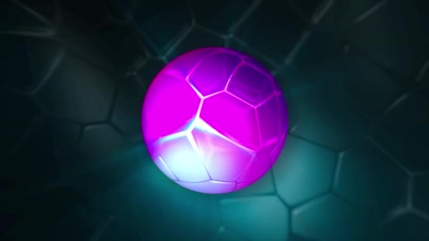 ボールを光沢のある泡で脈動させる。動きだ。輝く脈動ボールはモザイク石のパターンの背景に移動します。バブルパターンはボールと背景で動きます — ストック動画